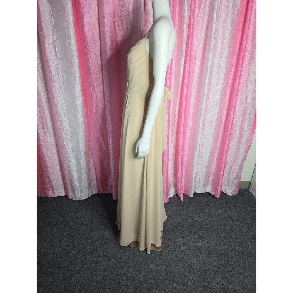 Stacees Champagne Bridesmaid Wedding Prom Formal Gown Size 8 NWT